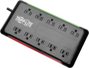 Tripp Lite 10-Outlet Surge Protector Power Strip 6ft Cord 2880 Joules Black $100K Insurance (TLP1006B)