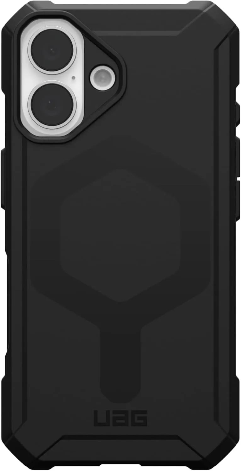 URBAN ARMOR GEAR UAG Designed for iPhone 16 Case 6.1" Essential Armor - Compatible with MagSafe Charging Rugged Slim Sleek Shockproof Anti-Slip Military Grade Protective Cover, Black
