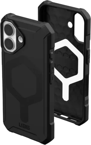 URBAN ARMOR GEAR UAG Designed for iPhone 16 Case 6.1" Essential Armor - Compatible with MagSafe Charging Rugged Slim Sleek Shockproof Anti-Slip Military Grade Protective Cover, Black
