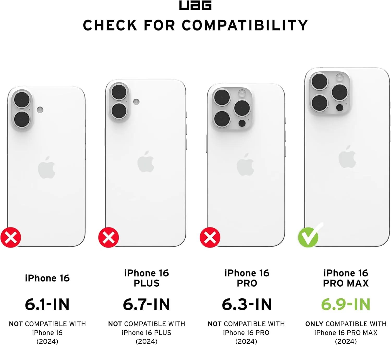 URBAN ARMOR GEAR UAG Designed for iPhone 16 Pro Max Case 6.9" Essential Armor - Compatible with MagSafe Charging Rugged Slim Sleek Shockproof Anti-Slip Military Grade Protective Cover, Black