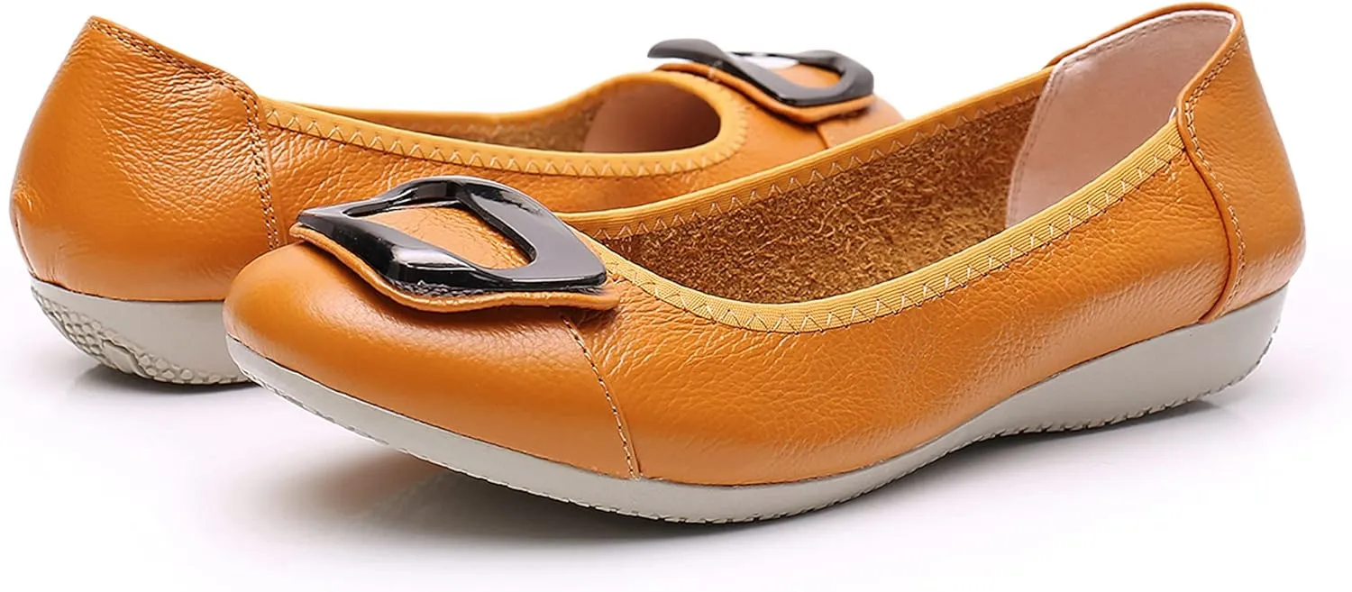 VenusCelia Women's Buckle Dance Flats Shoe
