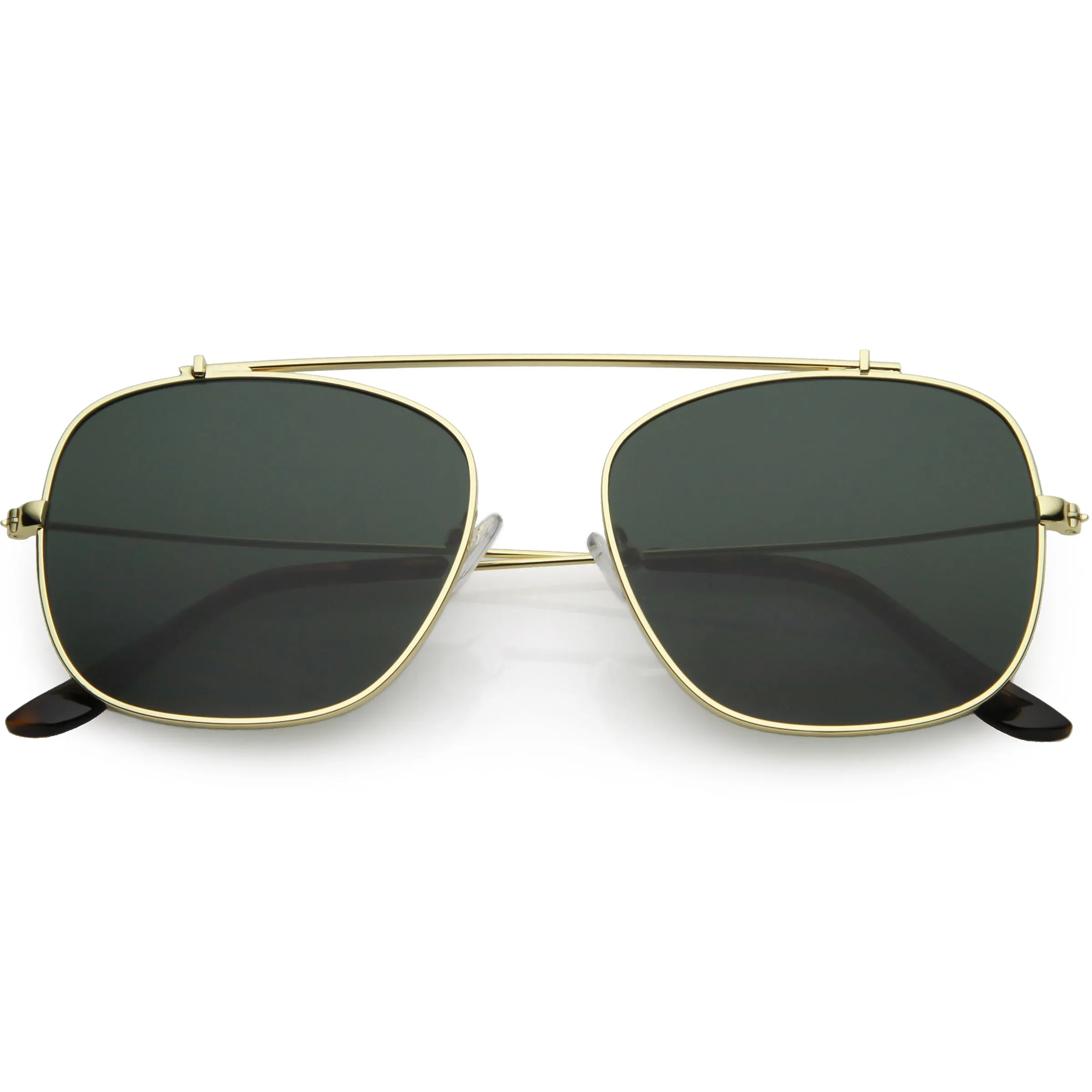Vintage Dapper Square Crossbar Metal Aviator Sunglasses C959
