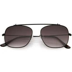 Vintage Dapper Square Crossbar Metal Aviator Sunglasses C959