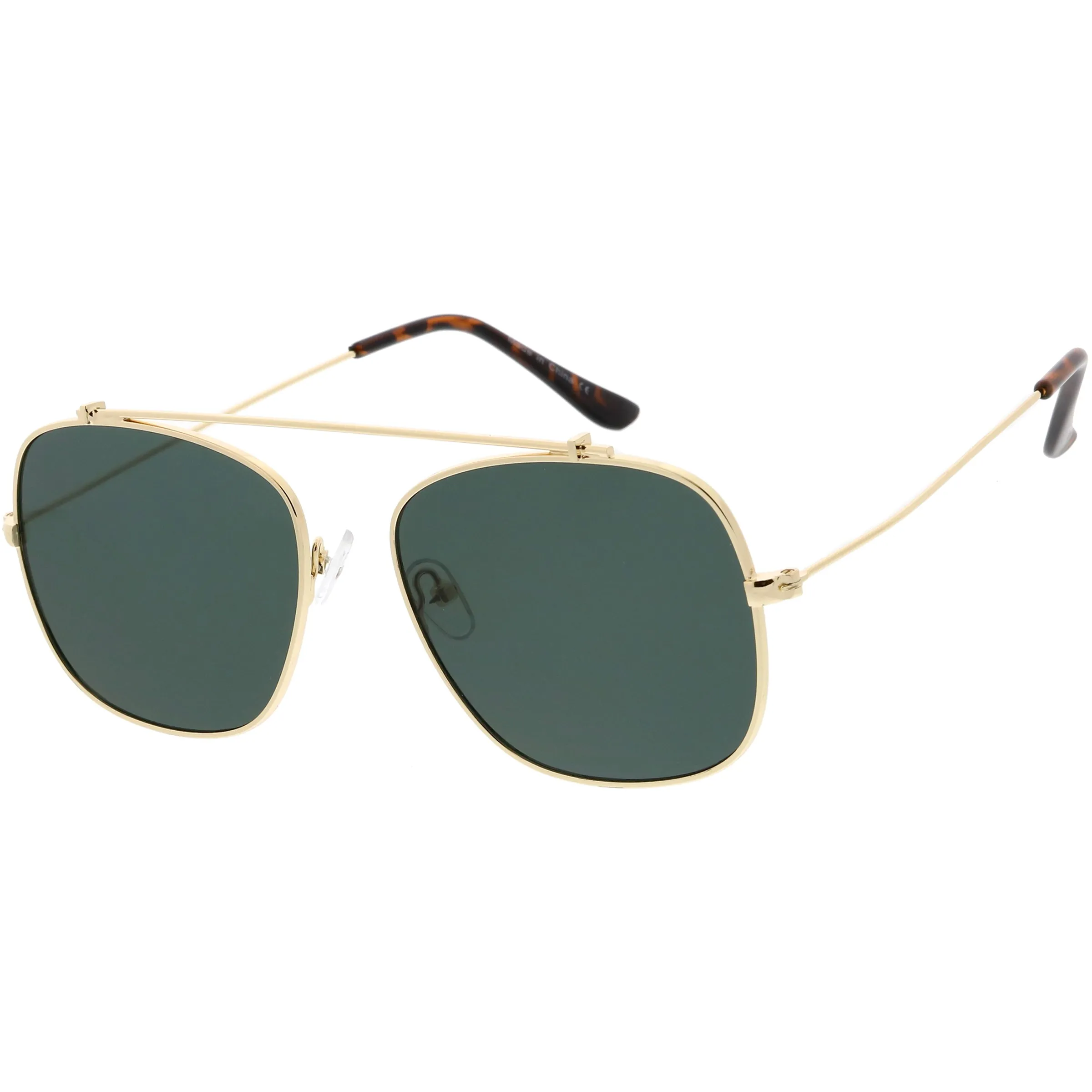Vintage Dapper Square Crossbar Metal Aviator Sunglasses C959