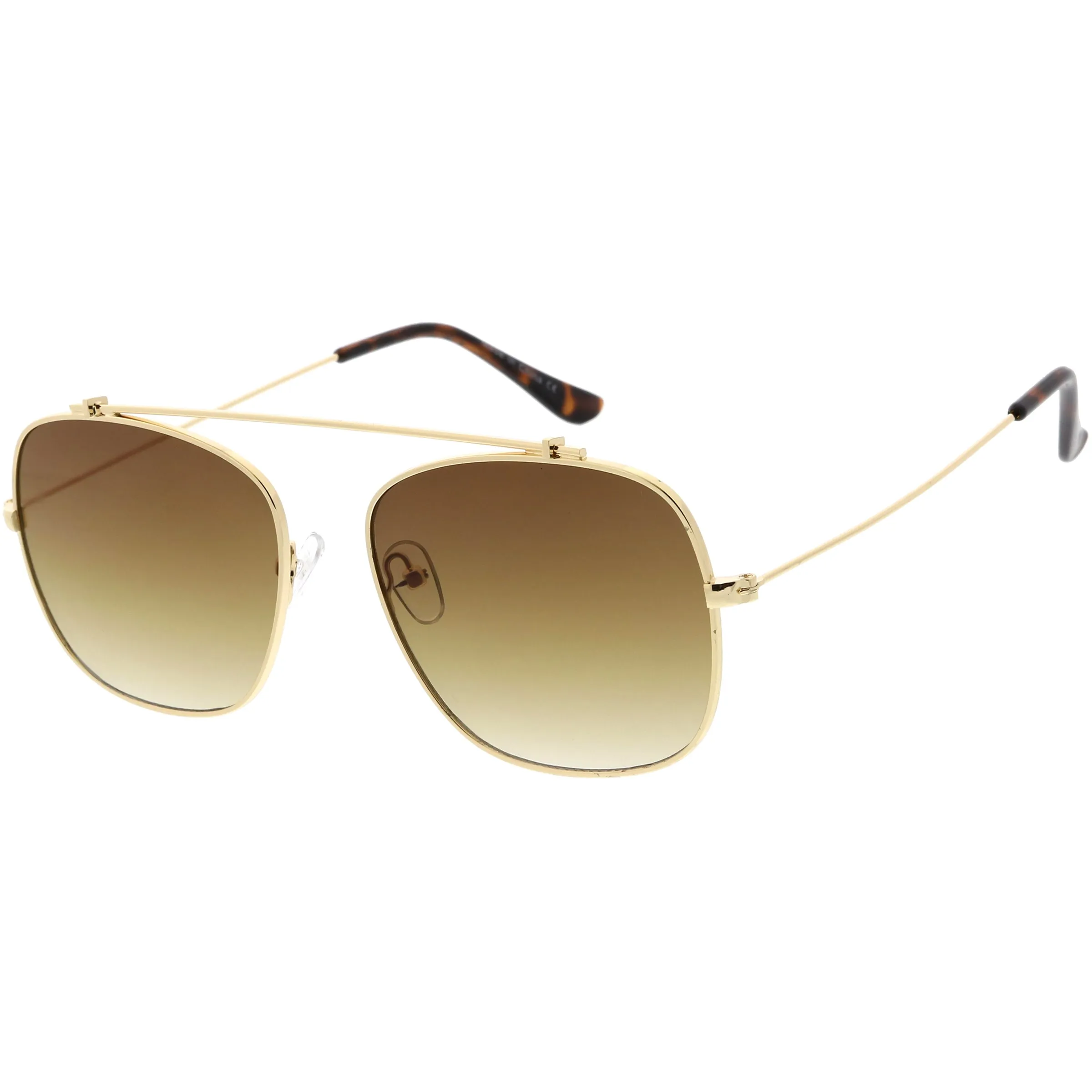 Vintage Dapper Square Crossbar Metal Aviator Sunglasses C959