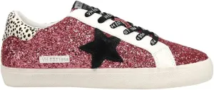 Vintage Havana Womens Flair Glitter Cow Print Slip On Sneakers Shoes Casual - Pink