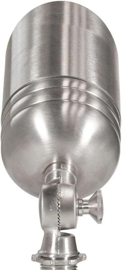 VOLT Fat Boy 12V Stainless Steel Outdoor Spotlight with 5W 2700K Warm White 400 Lumen MR16 LED Bulb for Low Voltage Landscape Lighting of Yard, Lawn, Garden, Patio, Trees & House