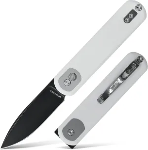 Vosteed Corgi Small Folding Knife, Flipper Knife with Clip for Men Women Gifts, Patented Trek Lock Pocket Knife 2.99" Sandvik 14C29N Blade, G10 Handle for EDC
