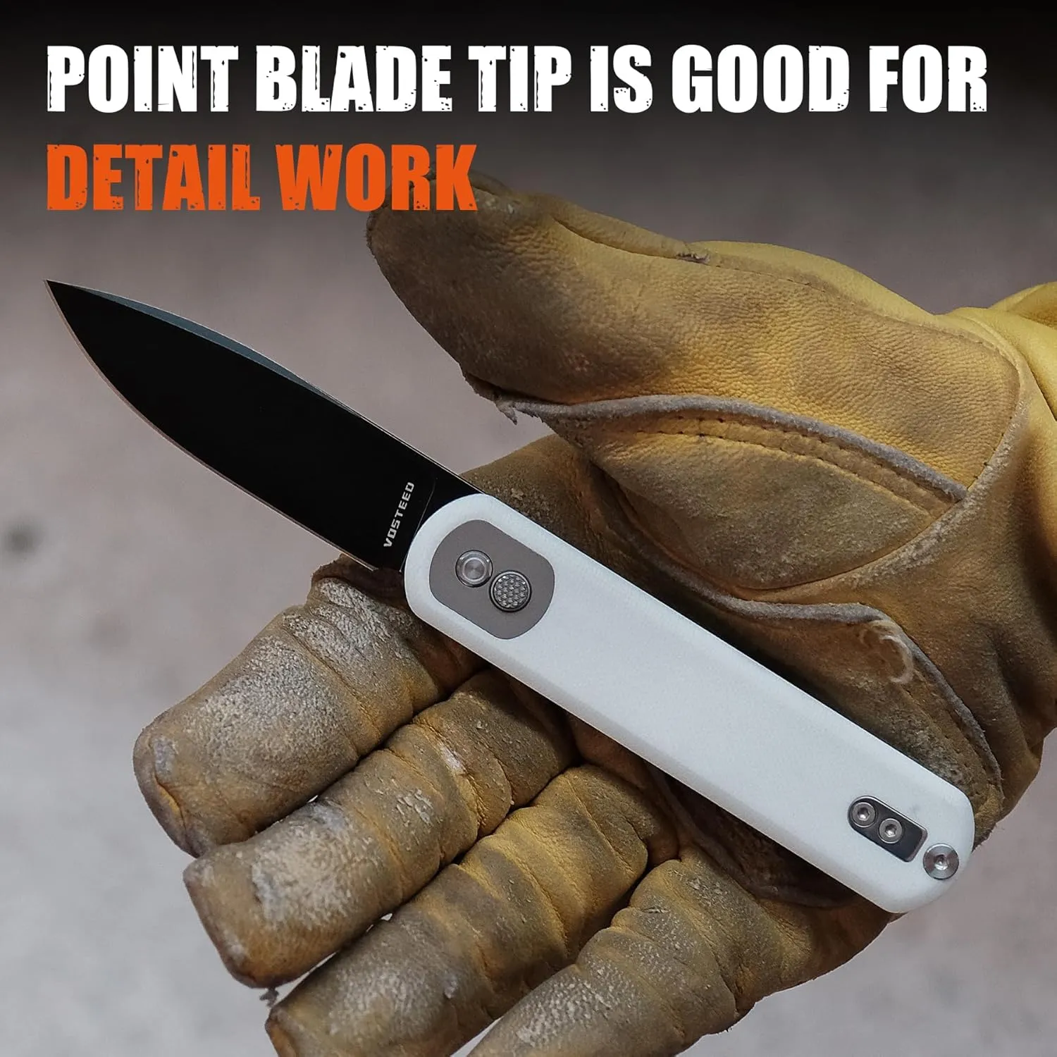 Vosteed Corgi Small Folding Knife, Flipper Knife with Clip for Men Women Gifts, Patented Trek Lock Pocket Knife 2.99" Sandvik 14C29N Blade, G10 Handle for EDC