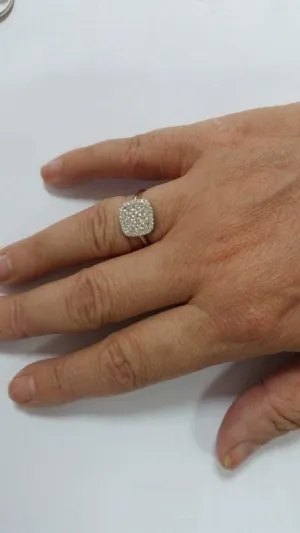 White gold solid 14k gold luxury engagement diamond ring cushion shape