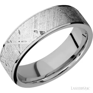 White Titanium Alternative Metal Ring 7mm wide Size 9.5
