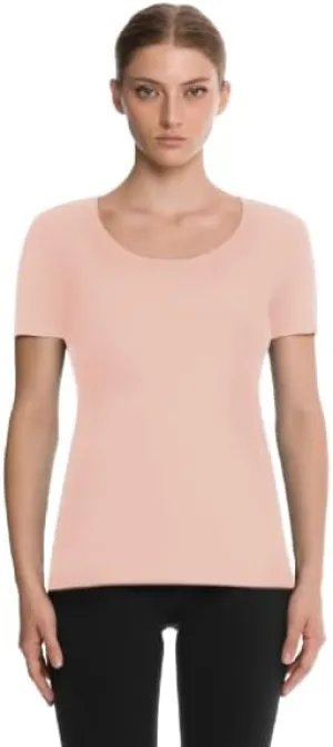 Wolford Jersey Top Short Sleeves for Women Elegant Round Neck T-Shirt with Flat Bonded Seams and Minimalist Design