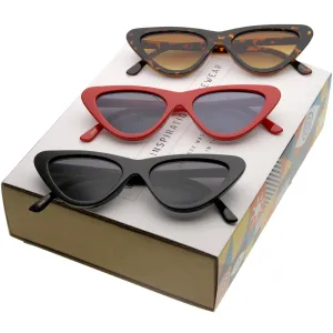 Women's 1990's Small Flat Top Cat Eye Sunglasses C520 [Promo Box]