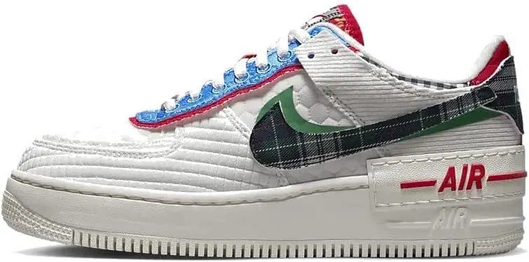 Women's Air Force 1 Shadow - Size 7 US - Sail/Multi-Color-Classic Green