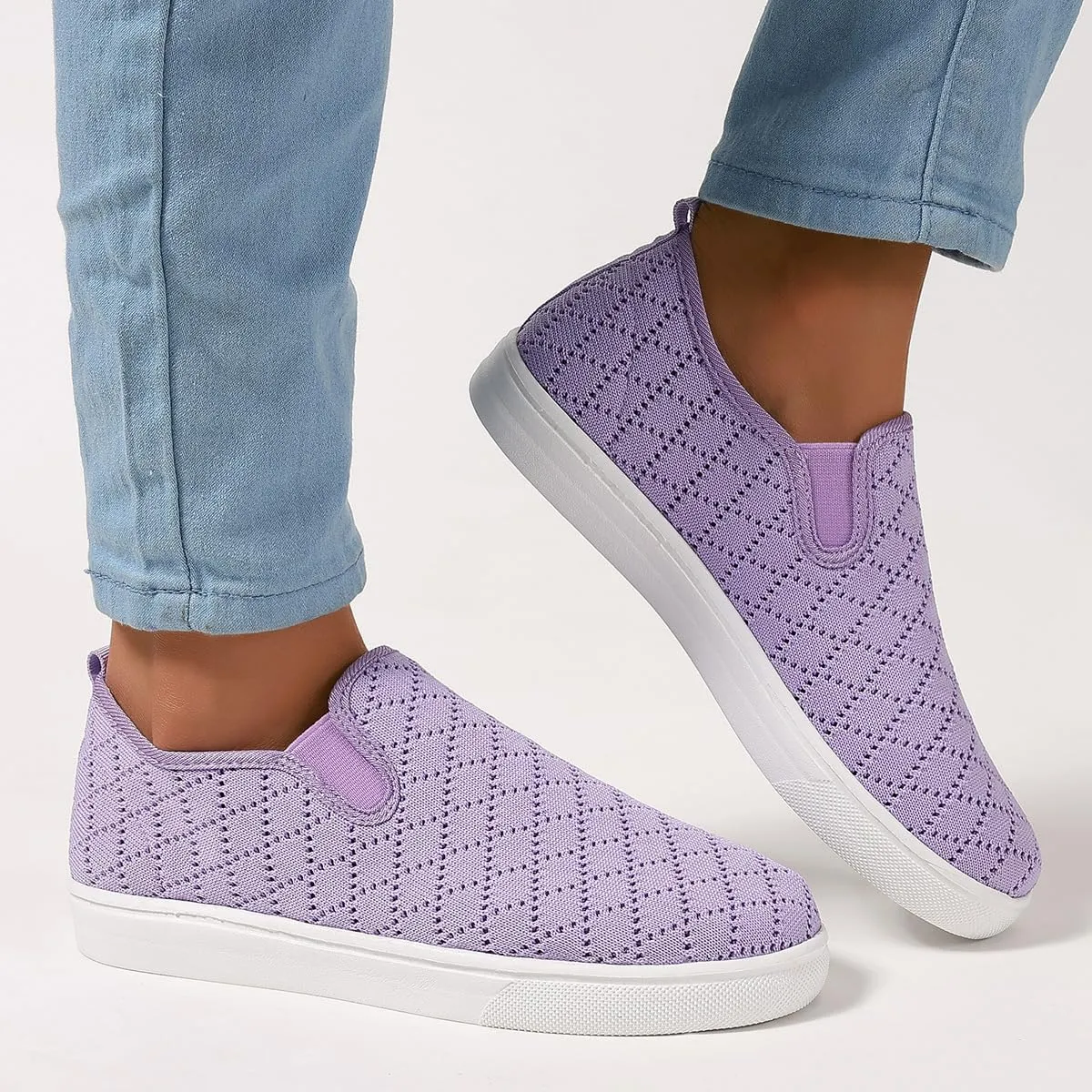 Women's Casual Slip On Sneaker Comfort Breathable Walking Loafer Flats Low Top Canvas Fashion Sneakers