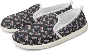 Womens Dragonfly Print Walking Flat Shoes Mesh Hiking Loafer Wide Toe Travel Outdoor Leisure Shoes