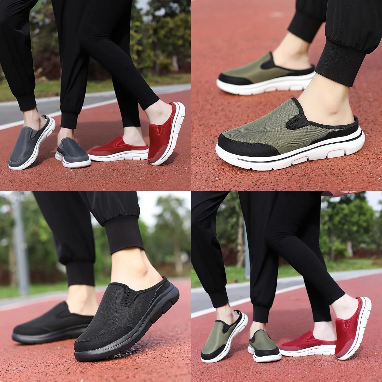 Women's Mesh Plush Slip-on Walking Mule Shoes Comfort Warm Plush Lining Lightweight Non-Slip Casual Flat Sneakers Winter Slippers Indoor Outdoor for Men and Women