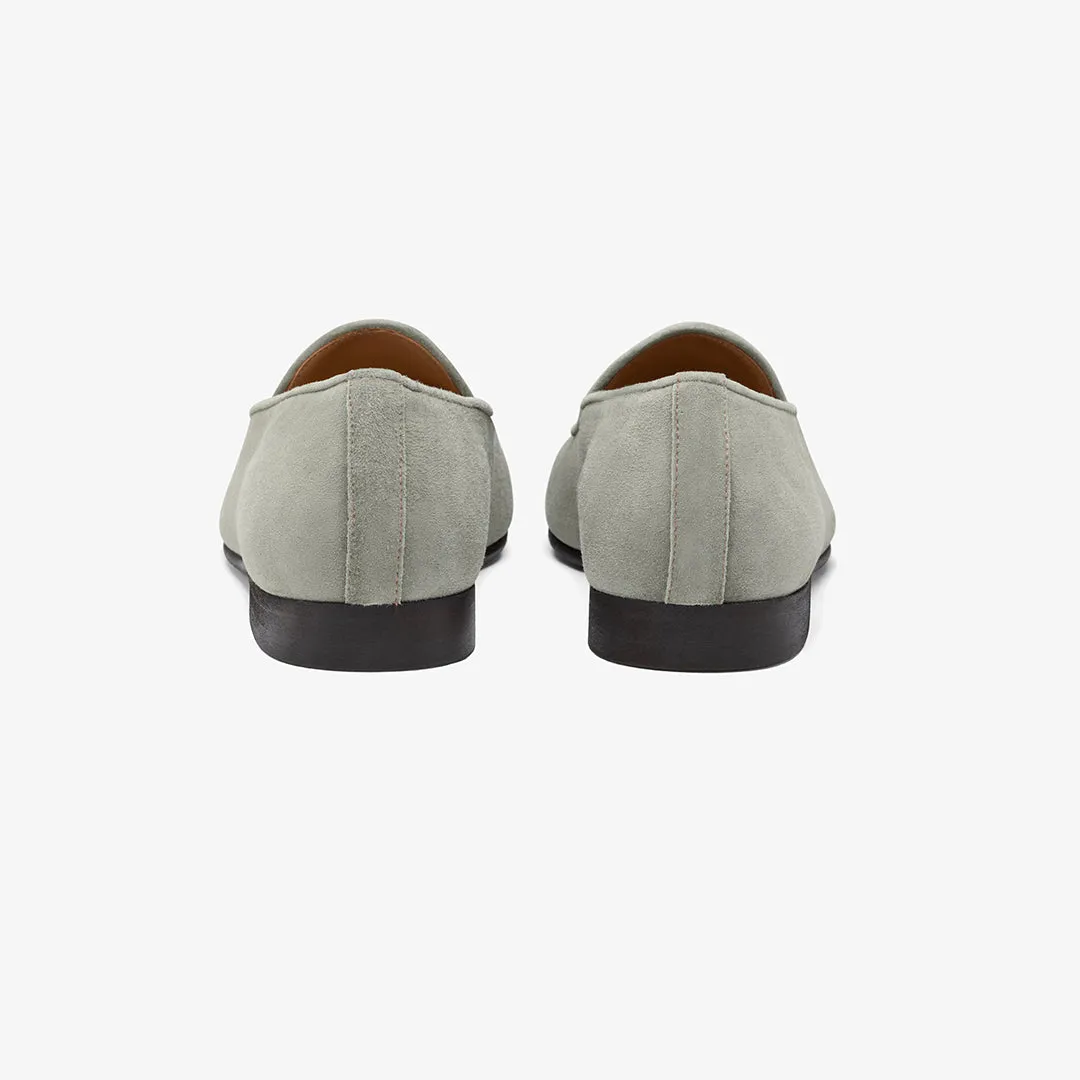 Women's Olive Grey Suede Milano Loafer From Del Toro Shoes