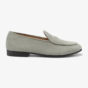 Women's Olive Grey Suede Milano Loafer From Del Toro Shoes