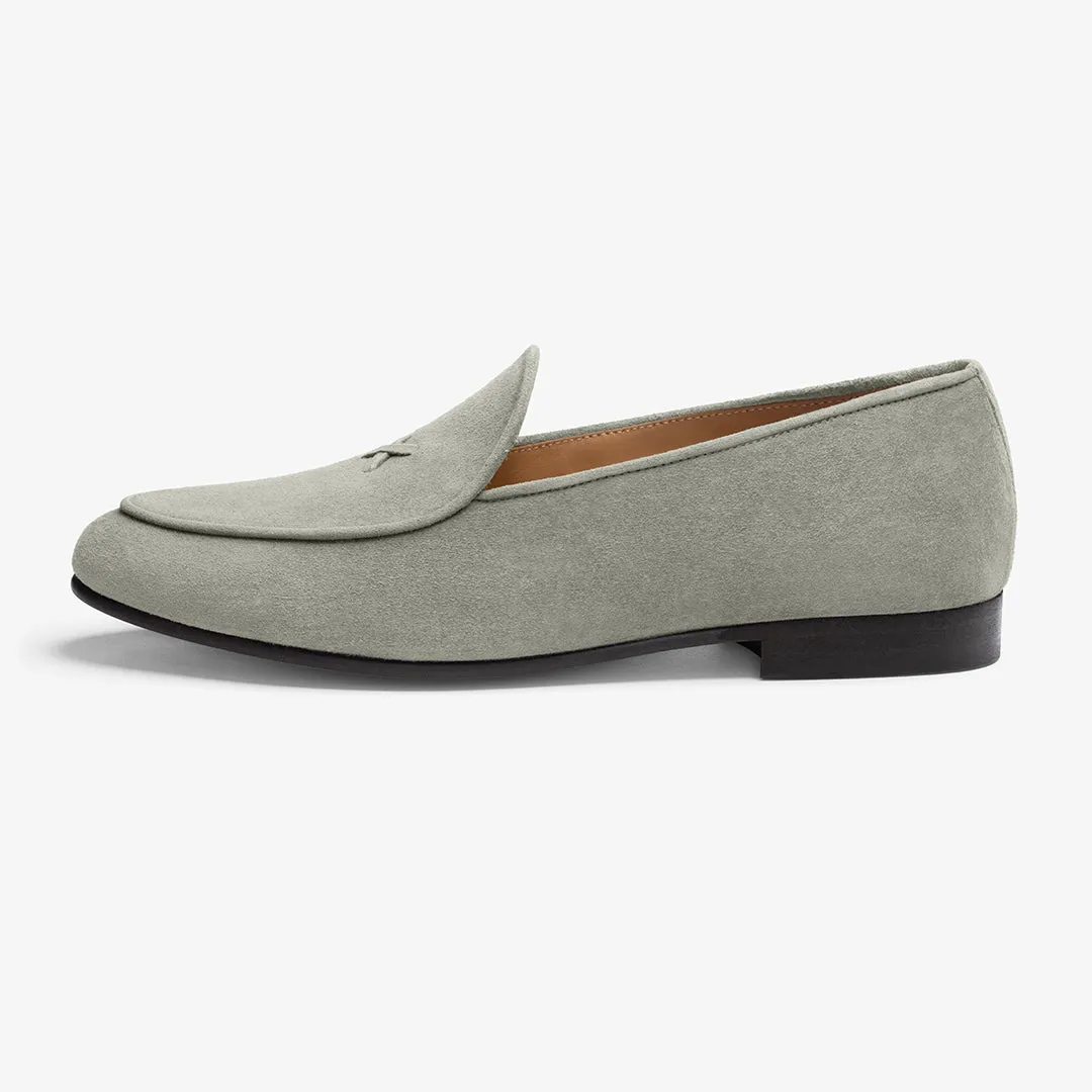 Women's Olive Grey Suede Milano Loafer From Del Toro Shoes