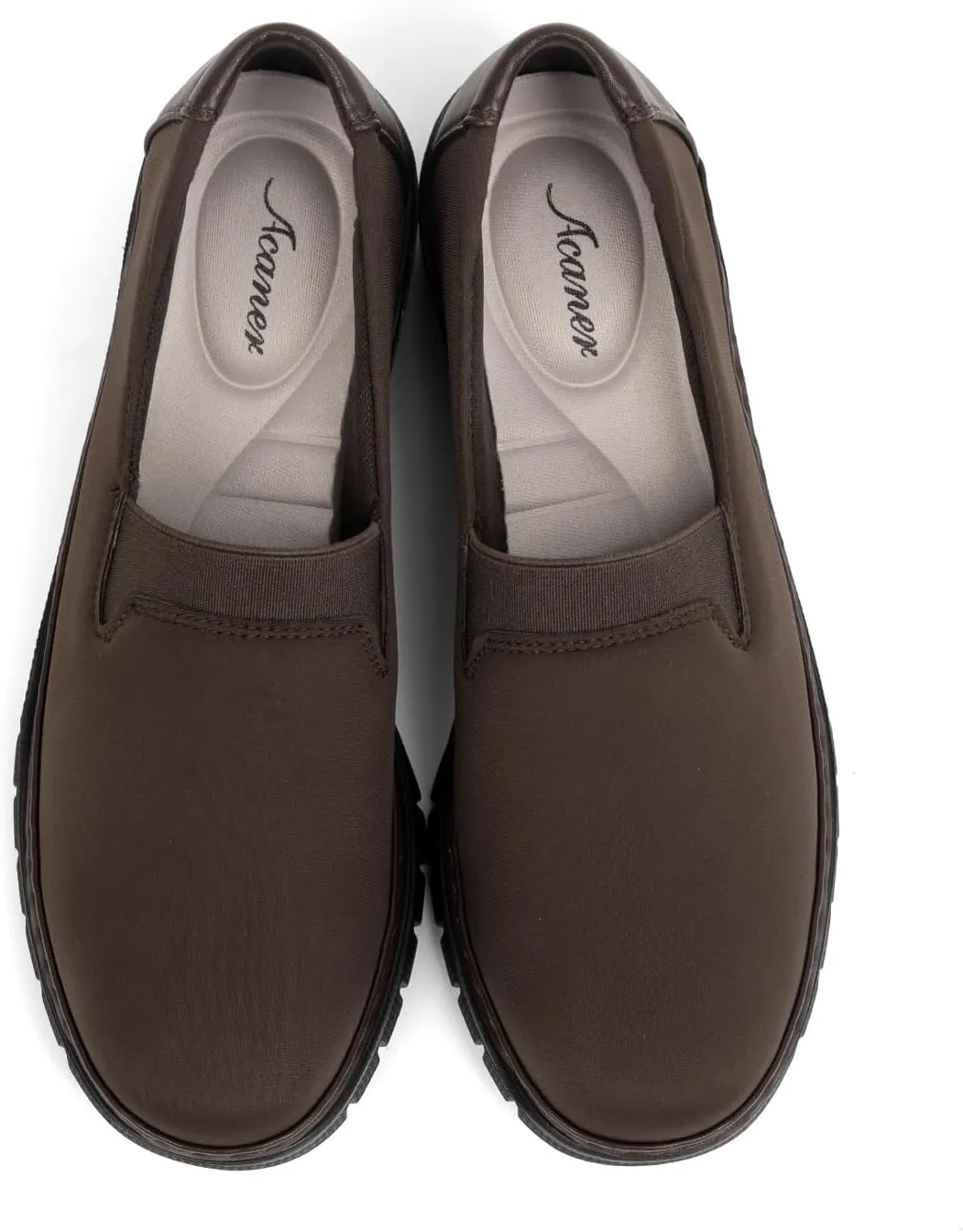 Women’s Orthopedic Loafers Round Toe Comfortable Slip-on Bunions Work Shoes Stretchy Walking Orthotic Shoes with Arch Support
