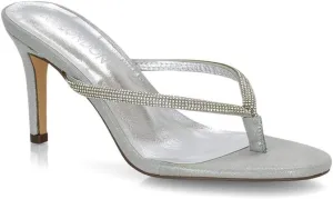 Womens Stiletto Heel Sandals Ladies Diamante Toe Post Thong Slip On Flip Flop Mule Shoes