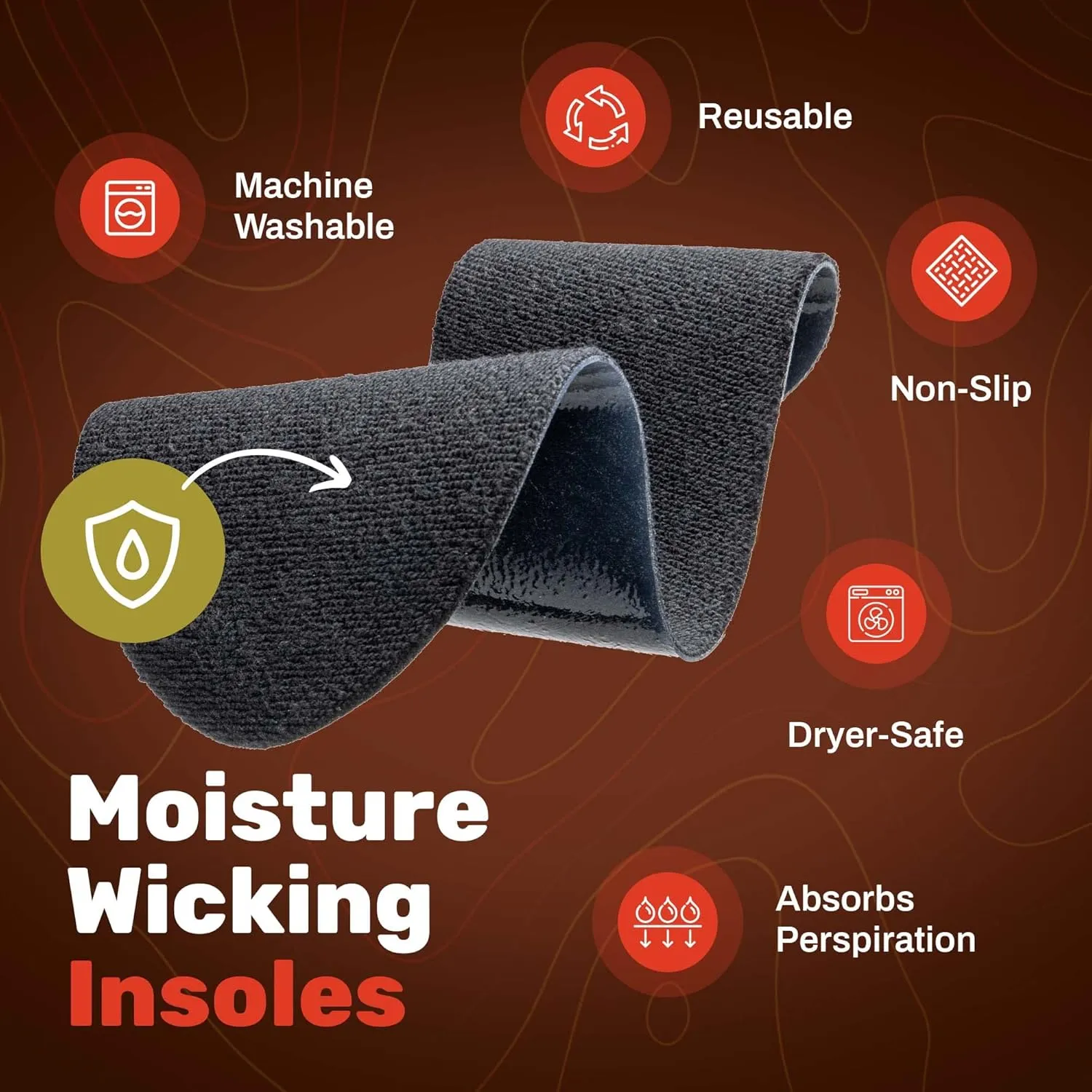 Wool Flat Shoe Insert for Sandals & Sockless Shoes, Comfortable Shoe Insoles with Sweat-Absorbent Natural Fiber & Non-Slip Silicone Grip, Wide-Cut Foot Soles for Men & Women, Black, Size 36 - SoxsolS
