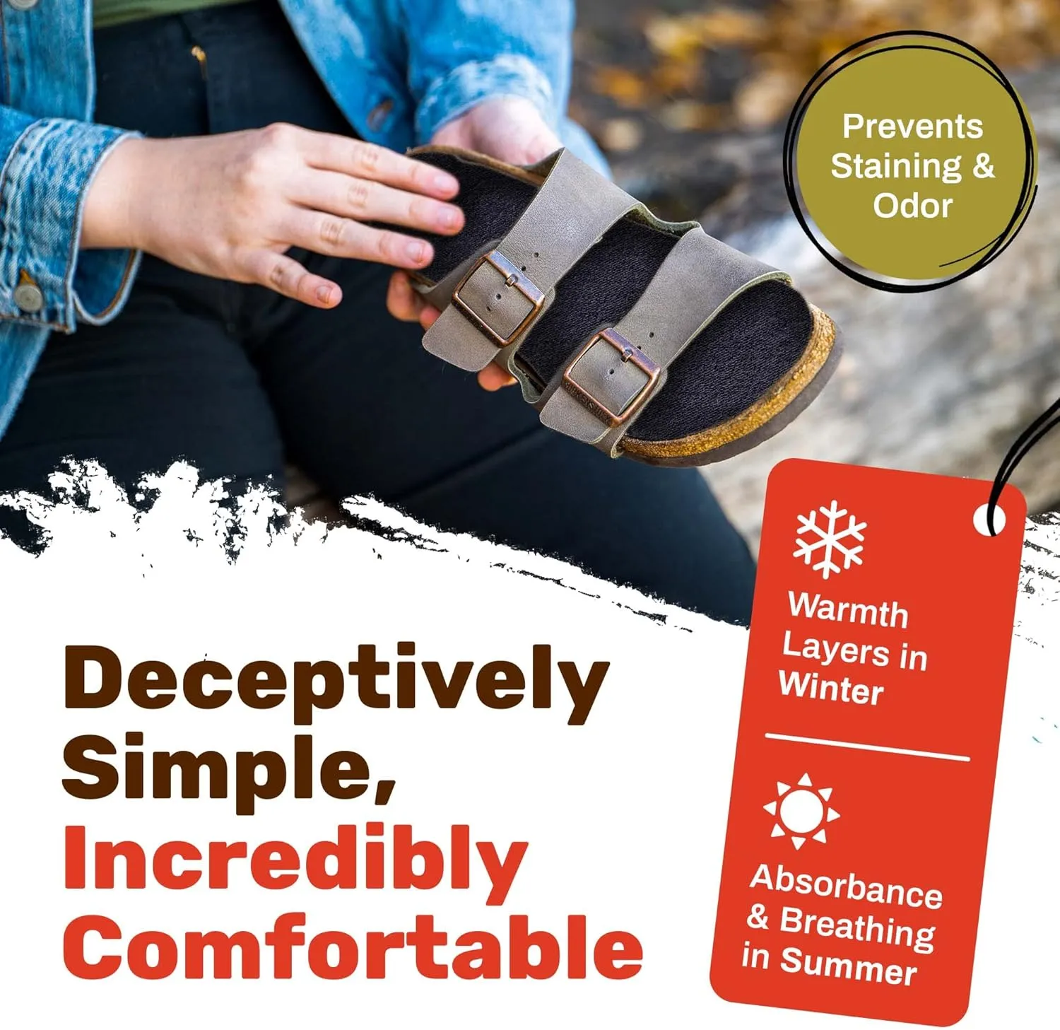 Wool Flat Shoe Insert for Sandals & Sockless Shoes, Comfortable Shoe Insoles with Sweat-Absorbent Natural Fiber & Non-Slip Silicone Grip, Wide-Cut Foot Soles for Men & Women, Black, Size 36 - SoxsolS