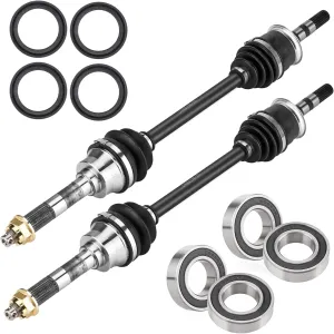 Youxmoto Front CV Axle & Wheel Bearing Kit Fit for Kawasaki Mule 2510 3010 4010 4x4 Diesel 2001 2002 2003 2004 2005 2006 2007 2008 2009 2010-2022; 4340 Chromoly Stee CV Axle Drive Shaft