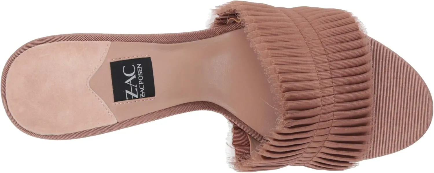 Zac Posen Women's Pleated Chiffon High Heel Slide Mule