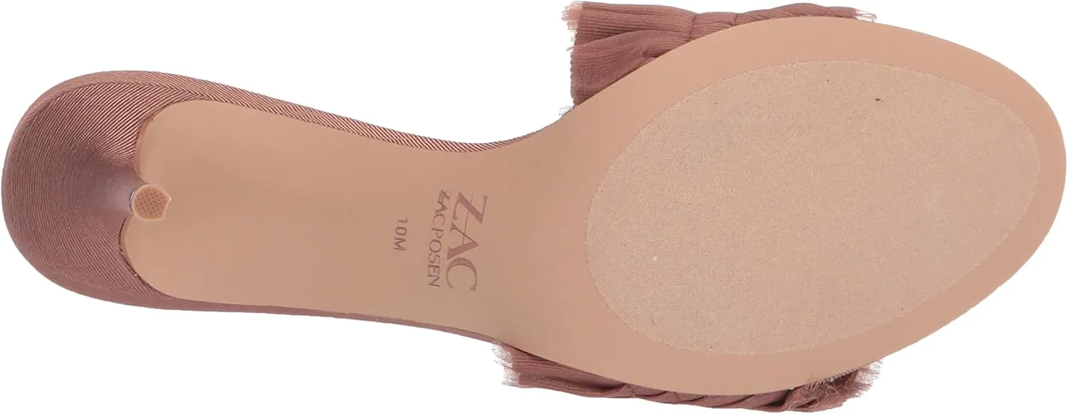 Zac Posen Women's Pleated Chiffon High Heel Slide Mule