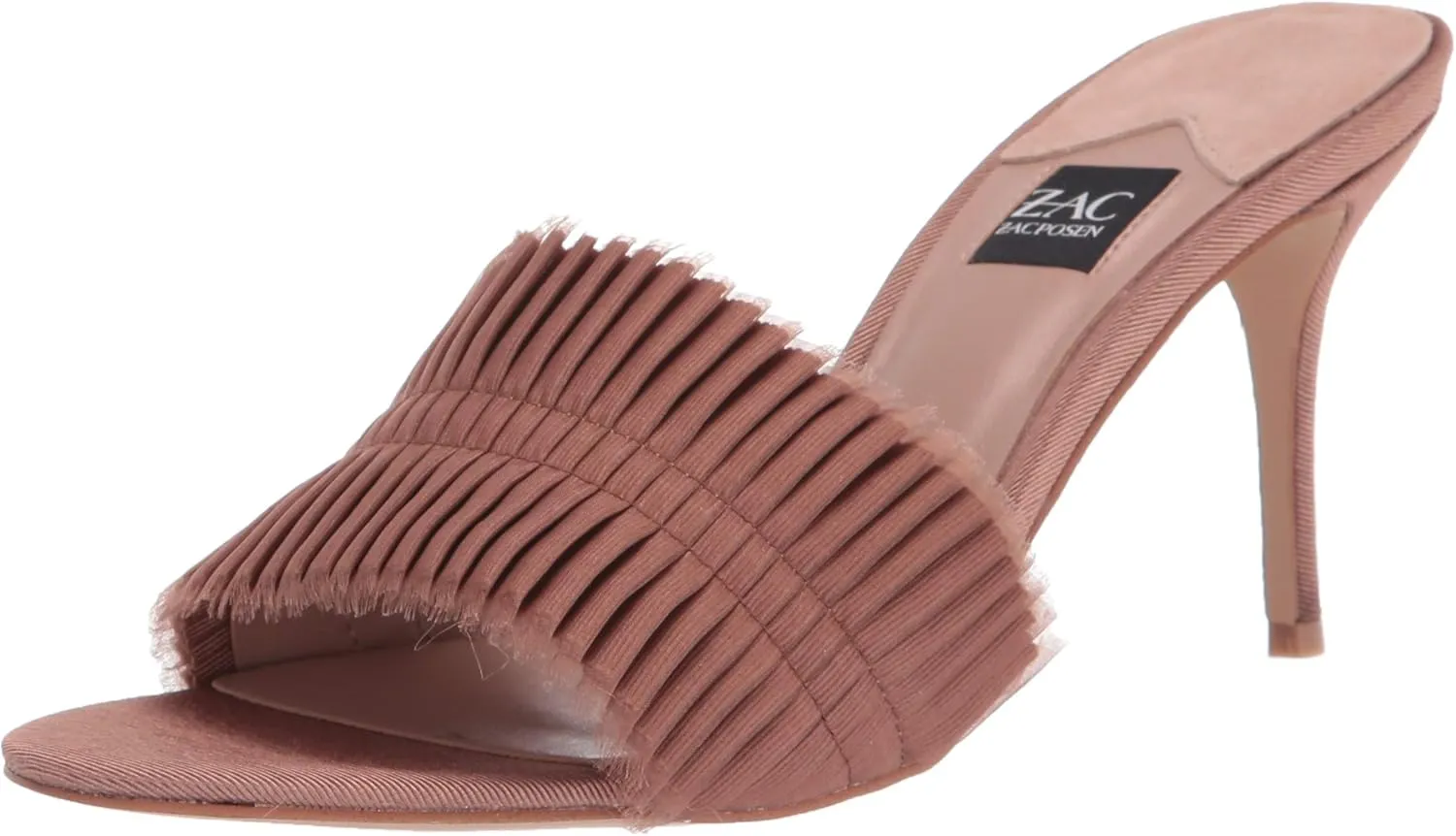 Zac Posen Women's Pleated Chiffon High Heel Slide Mule