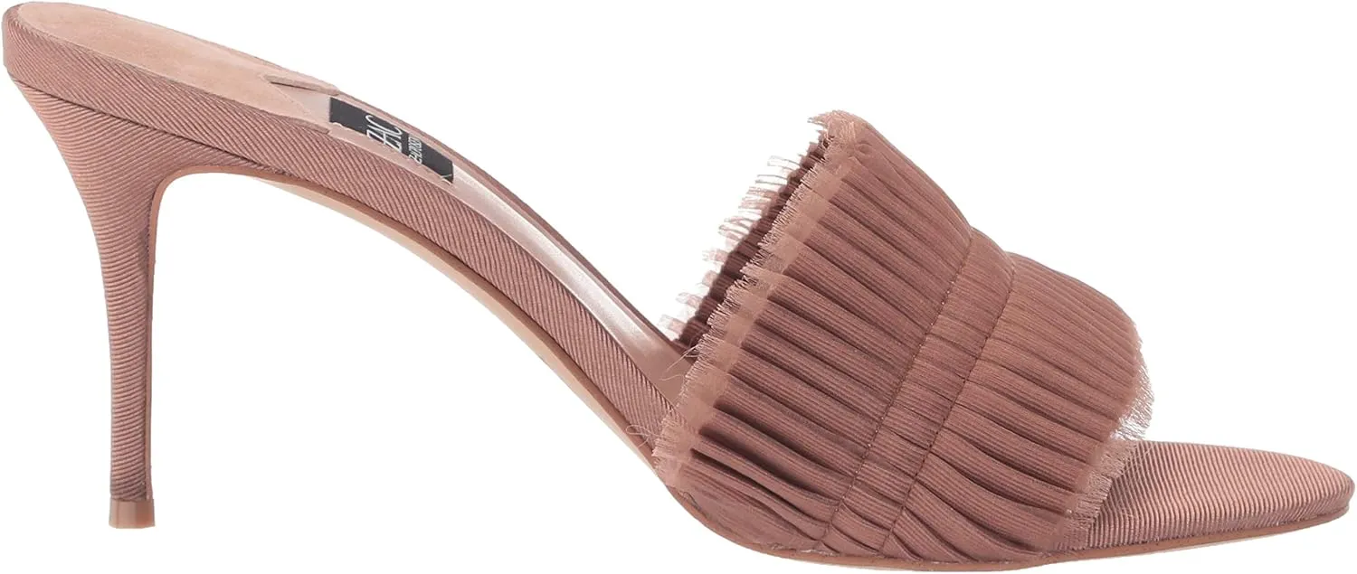 Zac Posen Women's Pleated Chiffon High Heel Slide Mule