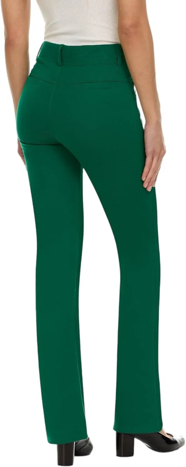 ZayWay Women's Stretch Bootcut Dress Pants with Pockets - Wear to Work - Ponte Treggings